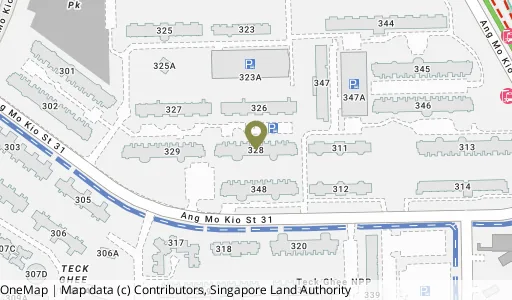Location map of Blk 328 Ang Mo Kio Ave 3, a HDB resale block in Ang Mo Kio, Singapore