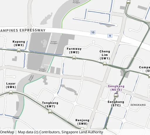 Map of the area around Blk 329B Anchorvale St in Sengkang, showing 400 m and 1 km rings and 4 primary schools within 1 km