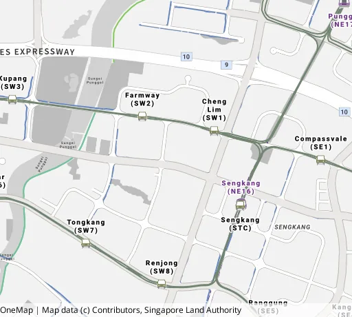 Map of the area around Blk 333B Anchorvale Link in Sengkang, showing 400 m and 1 km rings and 4 primary schools within 1 km