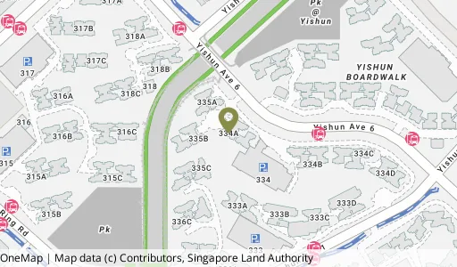 Location map of Blk 334A Yishun St 31, a HDB resale block in Yishun, Singapore