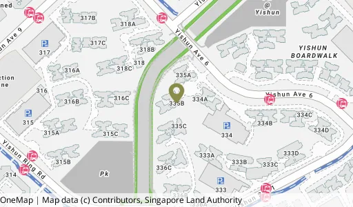 Location map of Blk 335B Yishun St 31, a HDB resale block in Yishun, Singapore
