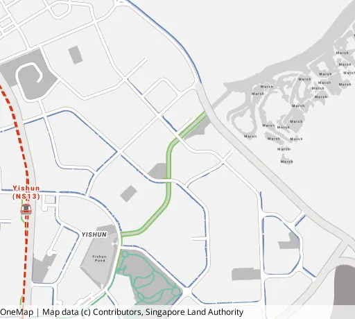 Map of the area around Blk 335C Yishun St 31 in Yishun, showing 400 m and 1 km rings and 4 primary schools within 1 km
