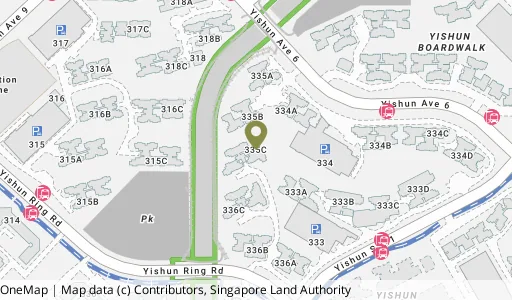 Location map of Blk 335C Yishun St 31, a HDB resale block in Yishun, Singapore