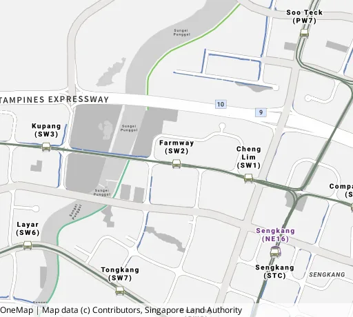 Map of the area around Blk 336A Anchorvale Cres in Sengkang, showing 400 m and 1 km rings and 3 primary schools within 1 km