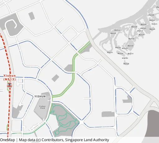 Map of the area around Blk 336A Yishun St 31 in Yishun, showing 400 m and 1 km rings and 4 primary schools within 1 km