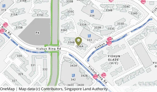 Location map of Blk 336A Yishun St 31, a HDB resale block in Yishun, Singapore