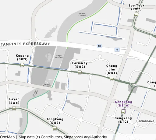 Map of the area around Blk 336B Anchorvale Cres in Sengkang, showing 400 m and 1 km rings and 4 primary schools within 1 km