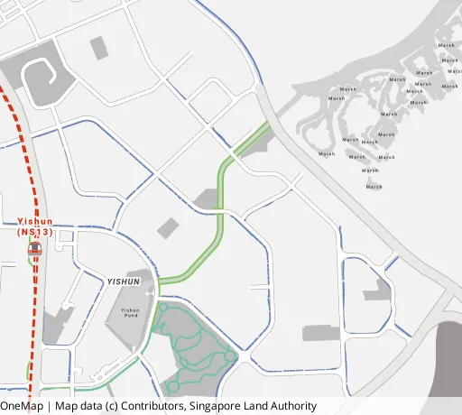 Map of the area around Blk 336B Yishun St 31 in Yishun, showing 400 m and 1 km rings and 4 primary schools within 1 km