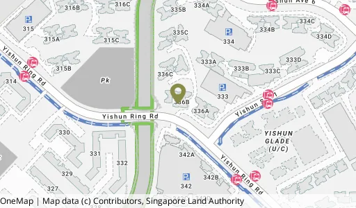 Location map of Blk 336B Yishun St 31, a HDB resale block in Yishun, Singapore