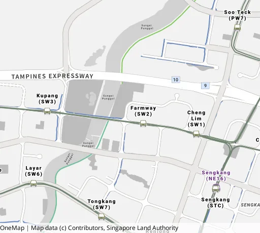 Map of the area around Blk 336D Anchorvale Cres in Sengkang, showing 400 m and 1 km rings and 4 primary schools within 1 km