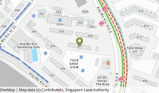 Location map of Blk 337 Ang Mo Kio Ave 1, a HDB resale block in Ang Mo Kio, Singapore