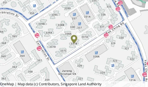 Location map of Blk 337B Tah Ching Rd, a HDB resale block in Jurong West, Singapore