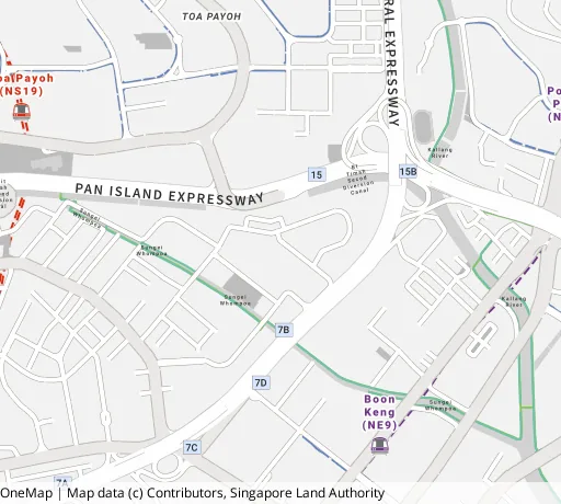 Map of the area around Blk 34 Jln Bahagia in Kallang/Whampoa, showing 400 m and 1 km rings and 2 primary schools within 1 km