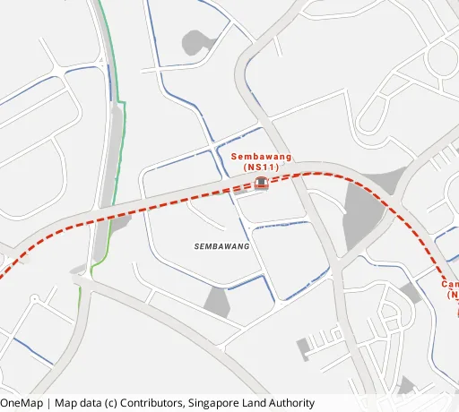 Map of the area around Blk 341B Sembawang Cl in Sembawang, showing 400 m and 1 km rings and 4 primary schools within 1 km