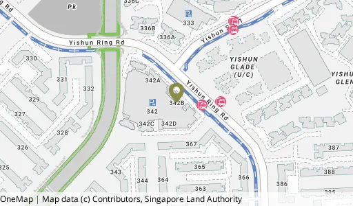 Location map of Blk 342B Yishun Ring Rd, a HDB resale block in Yishun, Singapore
