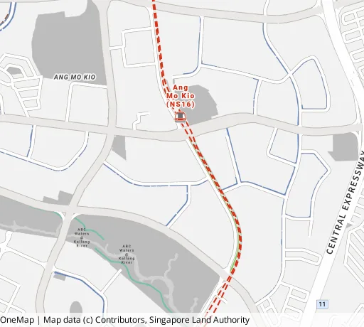Map of the area around Blk 346 Ang Mo Kio Ave 3 in Ang Mo Kio, showing 400 m and 1 km rings and 3 primary schools within 1 km