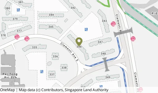 Location map of Blk 346 Clementi Ave 5, a HDB resale block in Clementi, Singapore