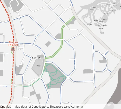 Map of the area around Blk 346 Yishun Ave 11 in Yishun, showing 400 m and 1 km rings and 4 primary schools within 1 km