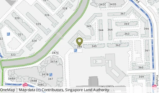 Location map of Blk 346 Yishun Ave 11, a HDB resale block in Yishun, Singapore