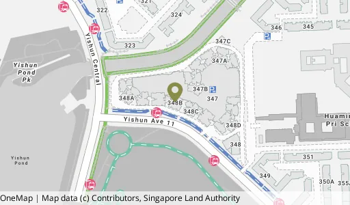 Location map of Blk 348B Yishun Ave 11, a HDB resale block in Yishun, Singapore
