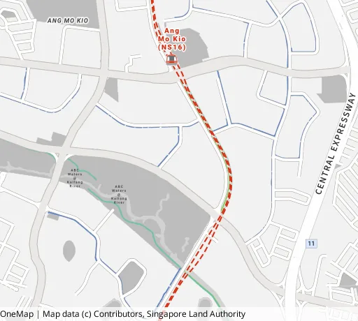 Map of the area around Blk 350 Ang Mo Kio St 32 in Ang Mo Kio, showing 400 m and 1 km rings and 3 primary schools within 1 km