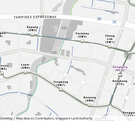 Map of the area around Blk 351B Anchorvale Rd in Sengkang, showing 400 m and 1 km rings and 4 primary schools within 1 km