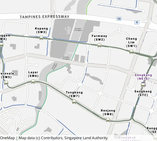 Map of the area around Blk 351D Anchorvale Rd in Sengkang, showing 400 m and 1 km rings and 4 primary schools within 1 km