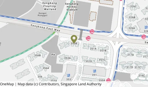 Location map of Blk 353B Anchorvale Lane, a HDB resale block in Sengkang, Singapore