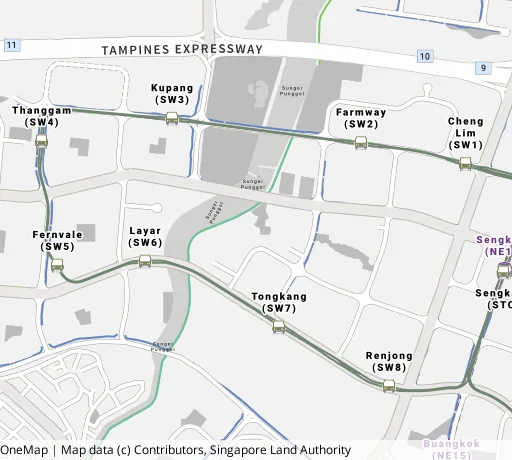Map of the area around Blk 356A Anchorvale Lane in Sengkang, showing 400 m and 1 km rings and 4 primary schools within 1 km