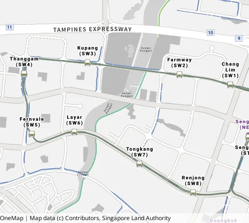 Map of the area around Blk 356B Anchorvale Lane in Sengkang, showing 400 m and 1 km rings and 4 primary schools within 1 km