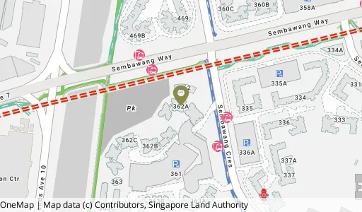 Location map of Blk 362A Sembawang Cres, a HDB resale block in Sembawang, Singapore