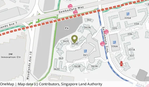 Location map of Blk 362B Sembawang Cres, a HDB resale block in Sembawang, Singapore