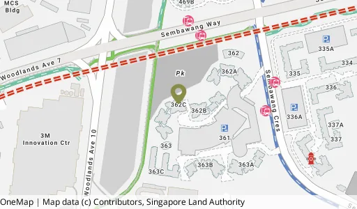 Location map of Blk 362C Sembawang Cres, a HDB resale block in Sembawang, Singapore