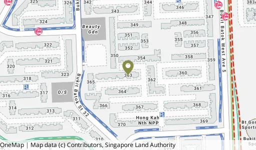 Location map of Blk 363 Bt Batok St 31, a HDB resale block in Bukit Batok, Singapore