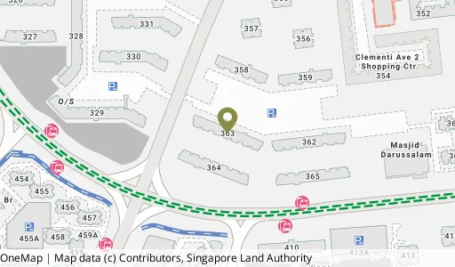 Location map of Blk 363 Clementi Ave 2, a HDB resale block in Clementi, Singapore
