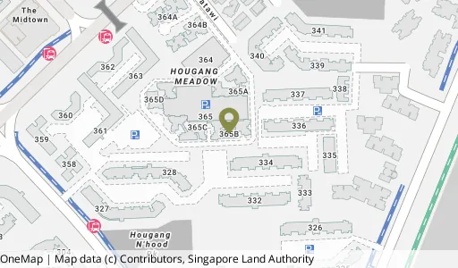 Location map of Blk 365B Upp Serangoon Rd, a HDB resale block in Hougang, Singapore