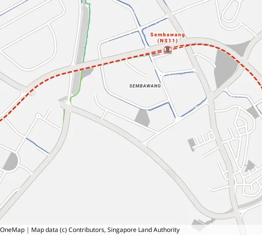 Map of the area around Blk 365C Sembawang Cres in Sembawang, showing 400 m and 1 km rings and 2 primary schools within 1 km