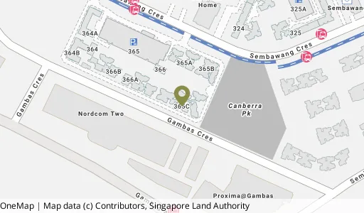 Location map of Blk 365C Sembawang Cres, a HDB resale block in Sembawang, Singapore