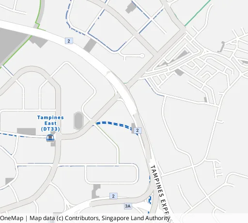Map of the area around Blk 368 Tampines St 34 in Tampines, showing 400 m and 1 km rings and 2 primary schools within 1 km