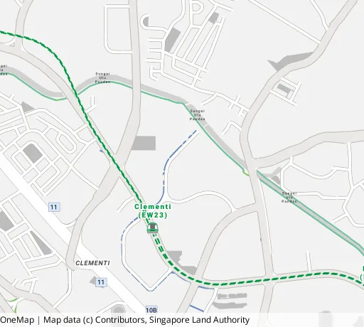 Map of the area around Blk 374 Clementi Ave 4 in Clementi, showing 400 m and 1 km rings and 3 primary schools within 1 km