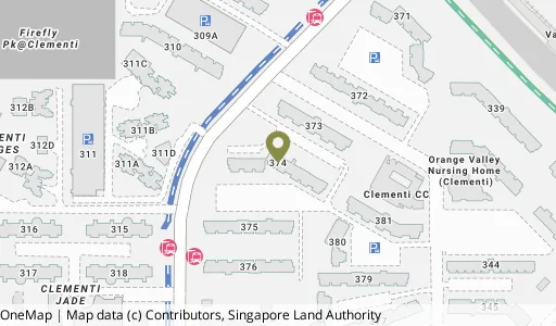 Location map of Blk 374 Clementi Ave 4, a HDB resale block in Clementi, Singapore