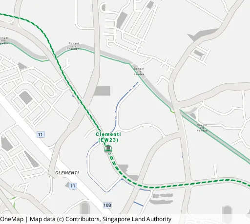 Map of the area around Blk 375 Clementi Ave 4 in Clementi, showing 400 m and 1 km rings and 3 primary schools within 1 km