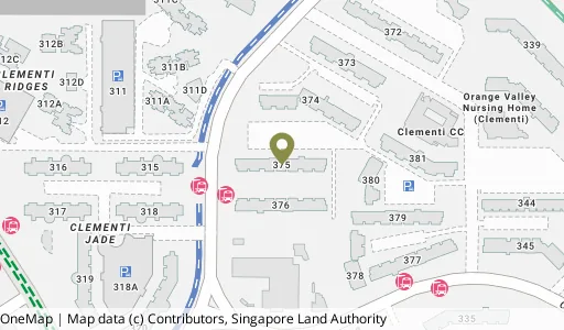 Location map of Blk 375 Clementi Ave 4, a HDB resale block in Clementi, Singapore