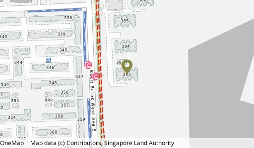 Location map of Blk 383 Bt Batok West Ave 5, a HDB resale block in Bukit Batok, Singapore