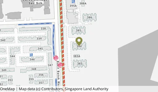 Location map of Blk 384 Bt Batok West Ave 5, a HDB resale block in Bukit Batok, Singapore