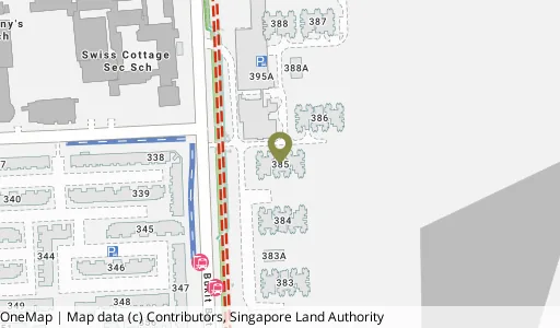Location map of Blk 385 Bt Batok West Ave 5, a HDB resale block in Bukit Batok, Singapore