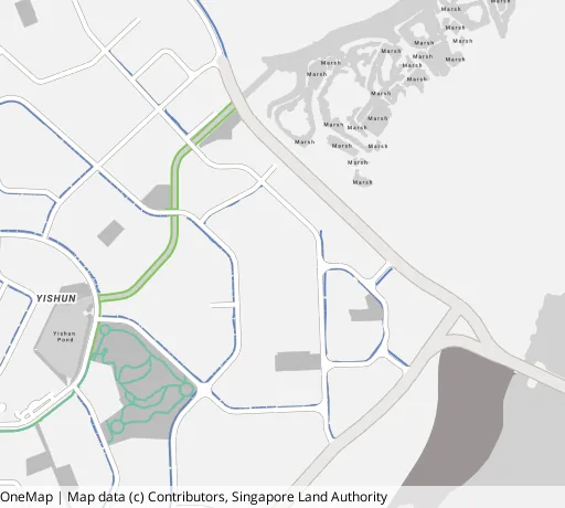 Map of the area around Blk 389 Yishun Ave 6 in Yishun, showing 400 m and 1 km rings and 2 primary schools within 1 km