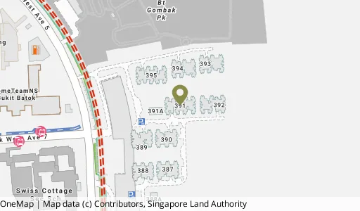 Location map of Blk 391 Bt Batok West Ave 5, a HDB resale block in Bukit Batok, Singapore