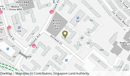 Location map of Blk 4 Holland Cl, a HDB resale block in Queenstown, Singapore