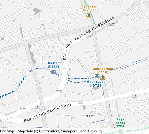 Map of the area around Blk 40 Circuit Rd in Geylang, showing 400 m and 1 km rings and 1 primary school within 1 km
